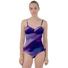 Purple Background Art Abstract Watercolor Sweetheart Tankini Set by Sapixe
