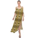 Golden Ornate Pattern Maxi Chiffon Cover Up Dress View1