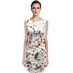 Floral Christmas pattern  Classic Sleeveless Midi Dress