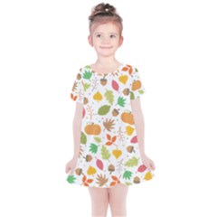 Thanksgiving Pattern Kids  Simple Cotton Dress by Valentinaart