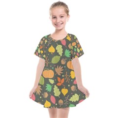 Thanksgiving Pattern Kids  Smock Dress