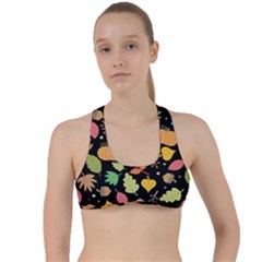 Thanksgiving Pattern Criss Cross Racerback Sports Bra by Valentinaart