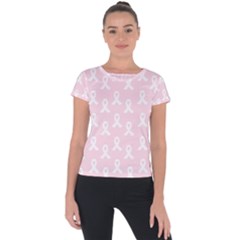 Pink Ribbon - Breast Cancer Awareness Month Short Sleeve Sports Top  by Valentinaart