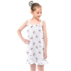 Cute Kawaii Ghost Pattern Kids  Overall Dress by Valentinaart