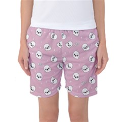 Cute Kawaii Ghost Pattern Women s Basketball Shorts by Valentinaart