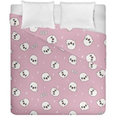 Cute Kawaii Ghost Pattern Duvet Cover Double Side (california King Size) by Valentinaart