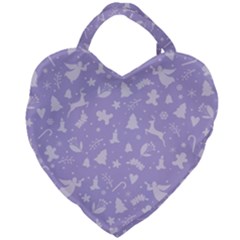 Christmas Pattern Giant Heart Shaped Tote by Valentinaart