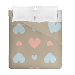 Hearts Heart Love Romantic Brown Duvet Cover Double Side (full/ Double Size) by Sapixe