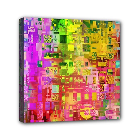 Color Abstract Artifact Pixel Mini Canvas 6  X 6  (stretched) by Sapixe