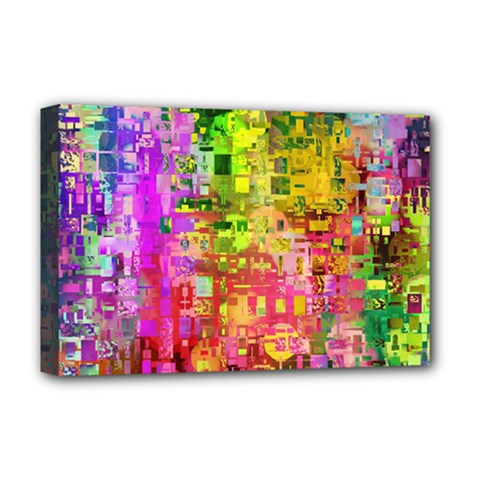 Color Abstract Artifact Pixel Deluxe Canvas 18  X 12  (stretched) by Sapixe