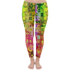 Color Abstract Artifact Pixel Classic Winter Leggings by Sapixe