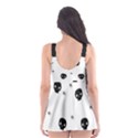 Pattern Skull Stars Handrawn Naive Halloween Gothic black and white Skater Dress Swimsuit View2