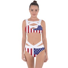 Us Flag Stars And Stripes Maga Bandaged Up Bikini Set  by snek