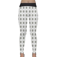 Logo Kekistan Pattern Elegant With Lines On White Background Classic Yoga Leggings by snek