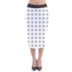 Logo Kekistan Pattern Elegant With Lines On White Background Velvet Midi Pencil Skirt by snek