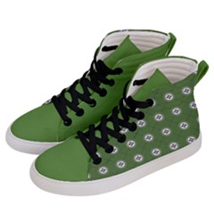 Logo Kekistan Pattern Elegant With Lines On Green Background Men s Hi-top Skate Sneakers by snek