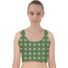 Logo Kekistan Pattern Elegant With Lines On Green Background Velvet Racer Back Crop Top