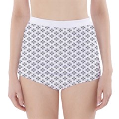 Logo Kek Pattern Black And White Kekistan White Background High-waisted Bikini Bottoms by snek