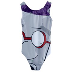 Purple Cup Nerd Kids  Cut-out Back One Piece Swimsuit by grimelab