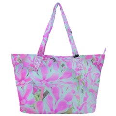 Hot Pink And White Peppermint Twist Flower Petals Full Print Shoulder Bag by myrubiogarden