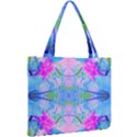 Pink And Purple Dahlia On Blue Pattern Mini Tote Bag View2