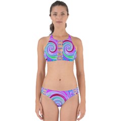 Groovy Abstract Red Swirl On Purple And Pink Perfectly Cut Out Bikini Set by myrubiogarden