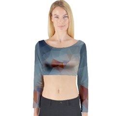 Triangle Geometry Trigonometry Long Sleeve Crop Top by Mariart