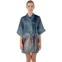 Triangle Geometry Trigonometry Quarter Sleeve Kimono Robe