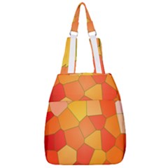 Background Pattern Orange Mosaic Center Zip Backpack by Mariart