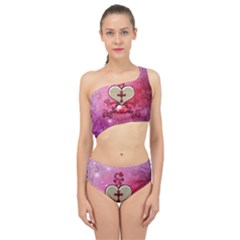 Wonderful Hearts With Floral Elements Spliced Up Two Piece Swimsuit by FantasyWorld7