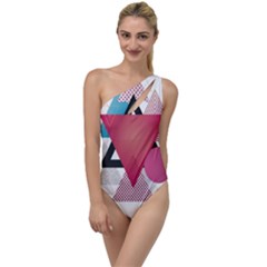 Geometric Line Patterns To One Side Swimsuit by Mariart