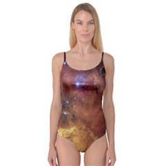 Cosmic Astronomy Sky With Stars Orange Brown And Yellow Camisole Leotard  by genx