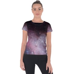 Eagle Nebula Wine Pink And Purple Pastel Stars Astronomy Short Sleeve Sports Top 