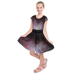 Eagle Nebula Wine Pink And Purple Pastel Stars Astronomy Kids  Short Sleeve Dress by genx