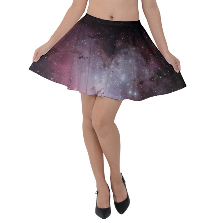 Eagle Nebula Wine Pink and Purple pastel Stars Astronomy Velvet Skater Skirt