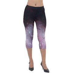 Eagle Nebula Wine Pink And Purple Pastel Stars Astronomy Lightweight Velour Capri Leggings  by genx