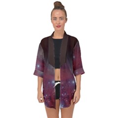 Christmas Tree Cluster Red Stars Nebula Constellation Astronomy Open Front Chiffon Kimono by genx