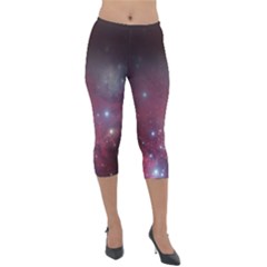 Christmas Tree Cluster Red Stars Nebula Constellation Astronomy Lightweight Velour Capri Leggings  by genx