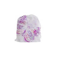 Colorful Butterfly Purple Drawstring Pouch (small) by Mariart