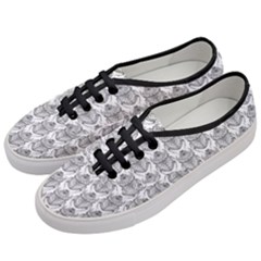 Scarab Pattern Egyptian Mythology Black And White Women s Classic Low Top Sneakers by genx