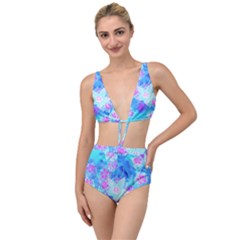 Blue And Hot Pink Succulent Underwater Sedum Tied Up Two Piece Swimsuit