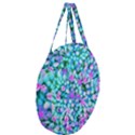 Blue And Hot Pink Succulent Sedum Flowers Detail Giant Round Zipper Tote View3