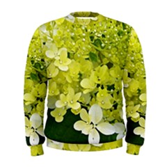 Elegant Chartreuse Green Limelight Hydrangea Macro Men s Sweatshirt by myrubiogarden