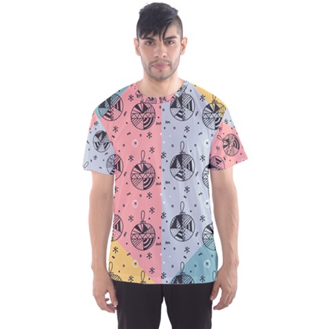 Abstract Christmas Balls Pattern Men s Sports Mesh Tee by Mariart