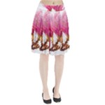 Wild Magnolia flower, watercolor art Pleated Skirt