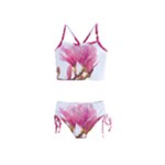 Wild Magnolia flower, watercolor art Girls  Tankini Swimsuit