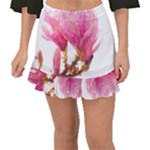 Wild Magnolia flower, watercolor art Fishtail Mini Chiffon Skirt