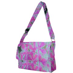 Hot Pink And White Peppermint Twist Garden Phlox Full Print Messenger Bag by myrubiogarden