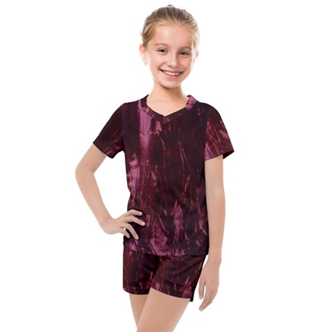 Wordsworth Crushed Velvet Kids  Mesh Tee And Shorts Set by DeneWestUK