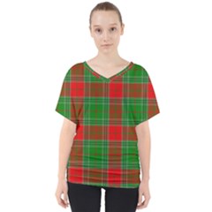 Lumberjack Plaid Buffalo Plaid V-neck Dolman Drape Top